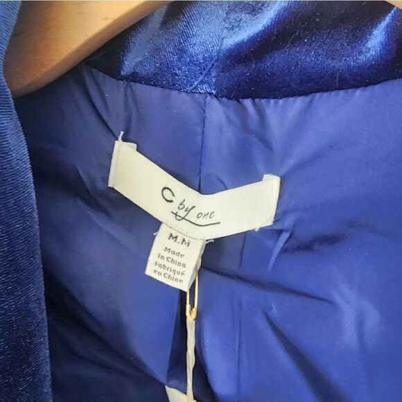 C BY ONE Velvet open front blazer jacket preppy Academia - Picture 9 of 12